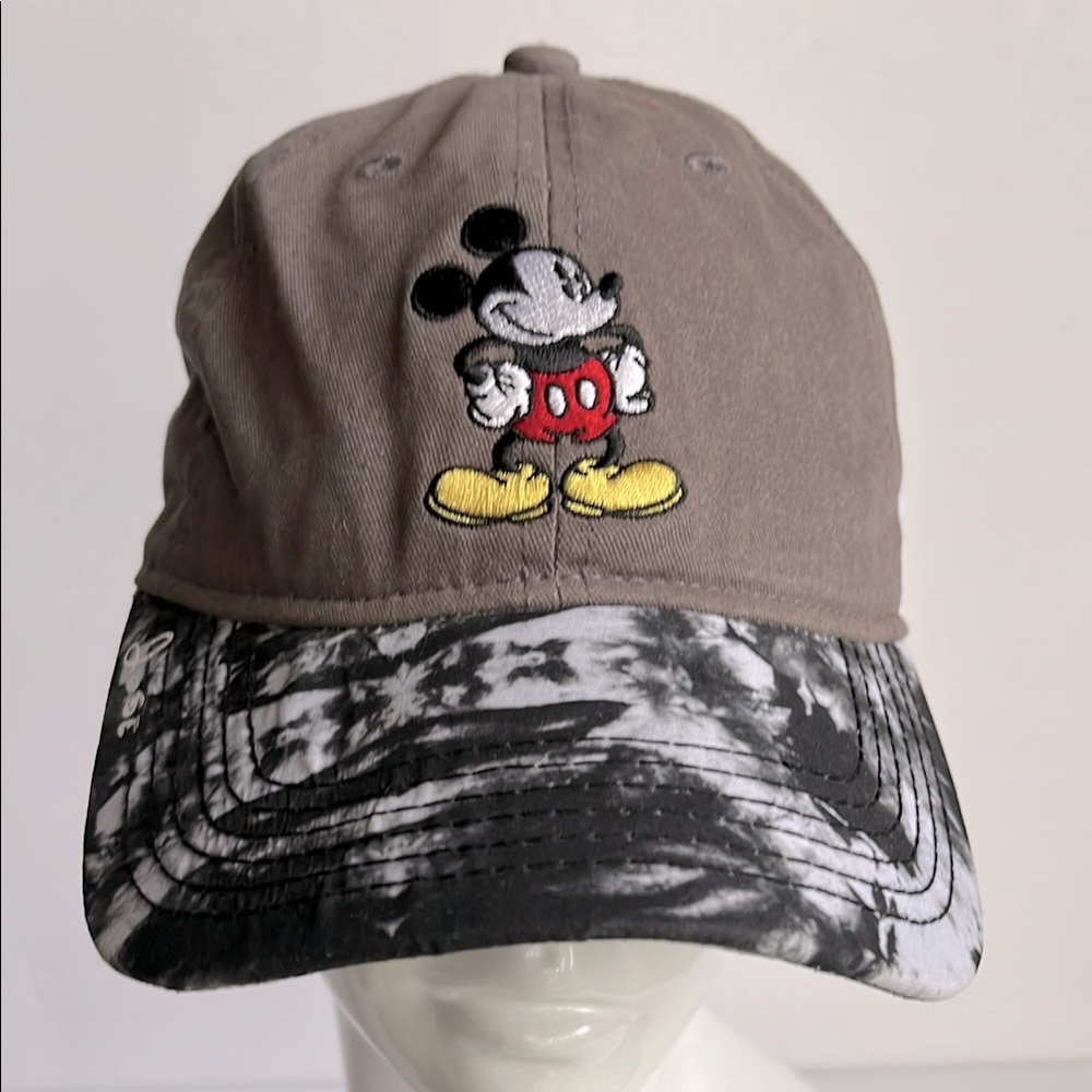Mickey Mouse Embroidered Cap Disney Hat Tie Dye Brim